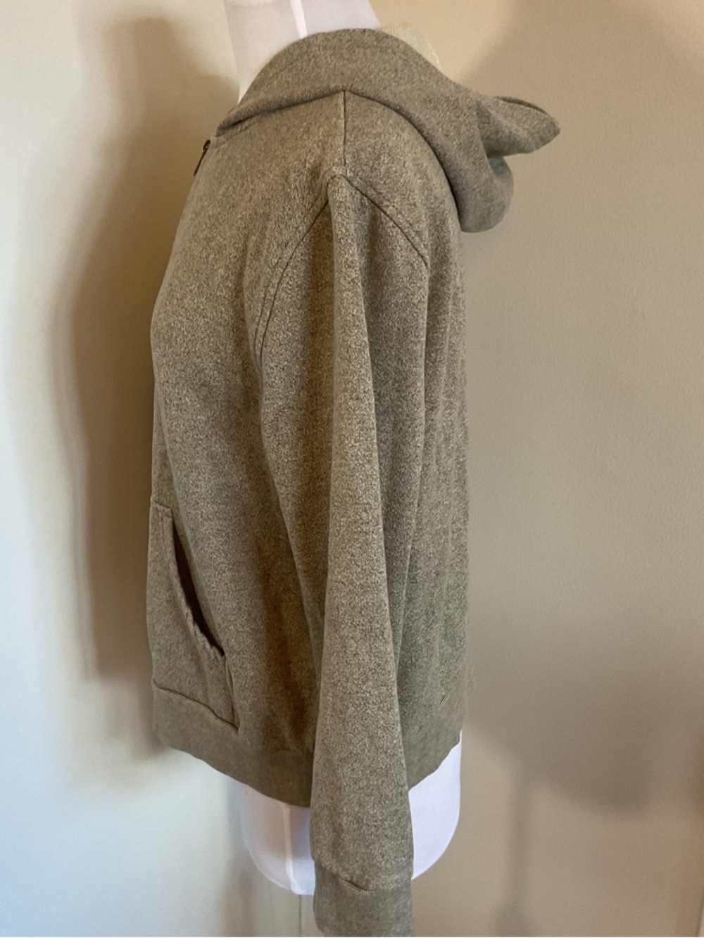 Lauren Ralph Lauren Petite Large Gray Zip Up Hoodie Sweatshirt Cotton Blend - Picture 4 of 6